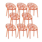 Scandinavian style sloped arm chair made of plastic and acrylic, ideal for kitchen and dining areas