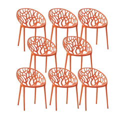 Scandinavian Style Plastic & Acrylic Sloped Arm Chair for Kitchen & Dining Dining Chairs