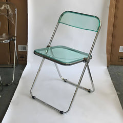 Contemporary Acrylic Open Back Folding Armless Chair for Dining Room Dining Chairs