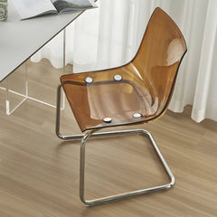 Gorgeous Scandinavian Style Side Chair - Low Back Plastic & Acrylic Chair for Kitchen & Dining Dining Chairs