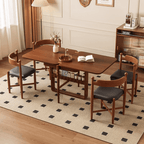 Scandinavian-inspired folding dining table with ample storage for stylish, space-saving home decor