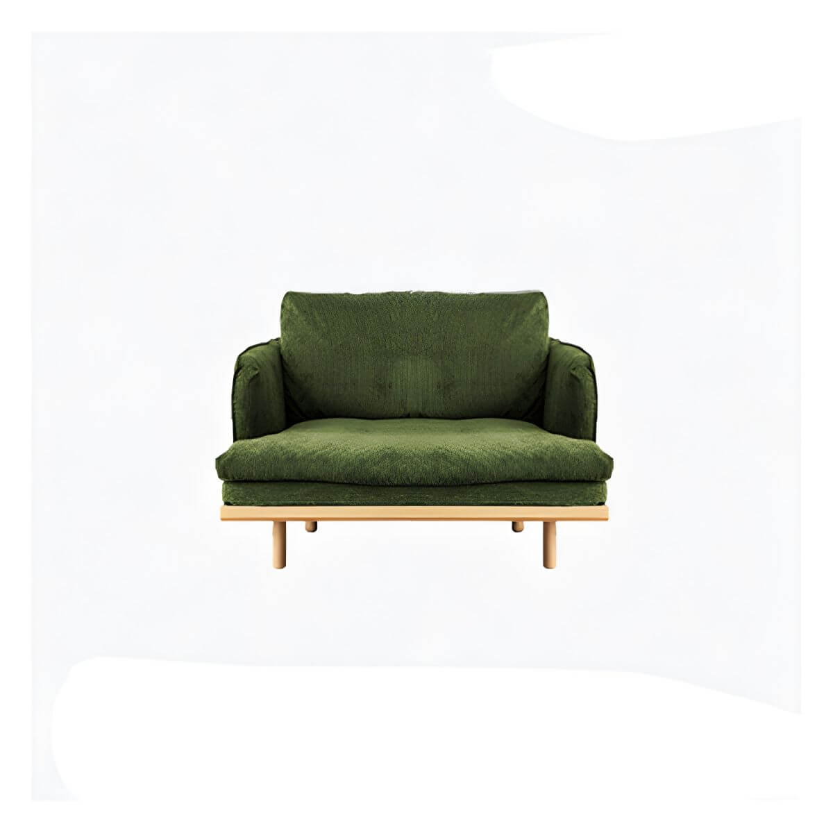 Modern polyester sofa settee with recessed arms and tight back, ideal for living room seating