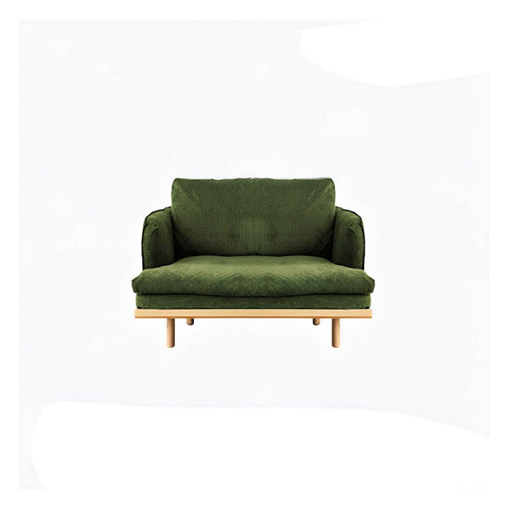 Modern polyester sofa settee with recessed arms and tight back, ideal for living room seating