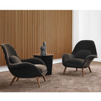 Nordic modern single sofa lounge chair with velvet fabric cushion and ottoman set