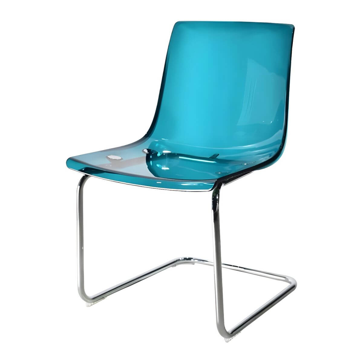 Scandinavian style low back side chair made of plastic and acrylic, ideal for kitchen and dining areas