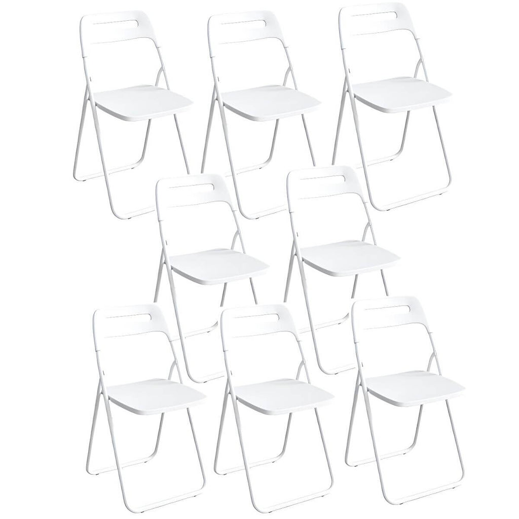 Modern collapsible open back side chair made of plastic and acrylic, ideal for kitchen and dining areas