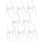 Modern collapsible open back side chair made of plastic and acrylic, ideal for kitchen and dining areas