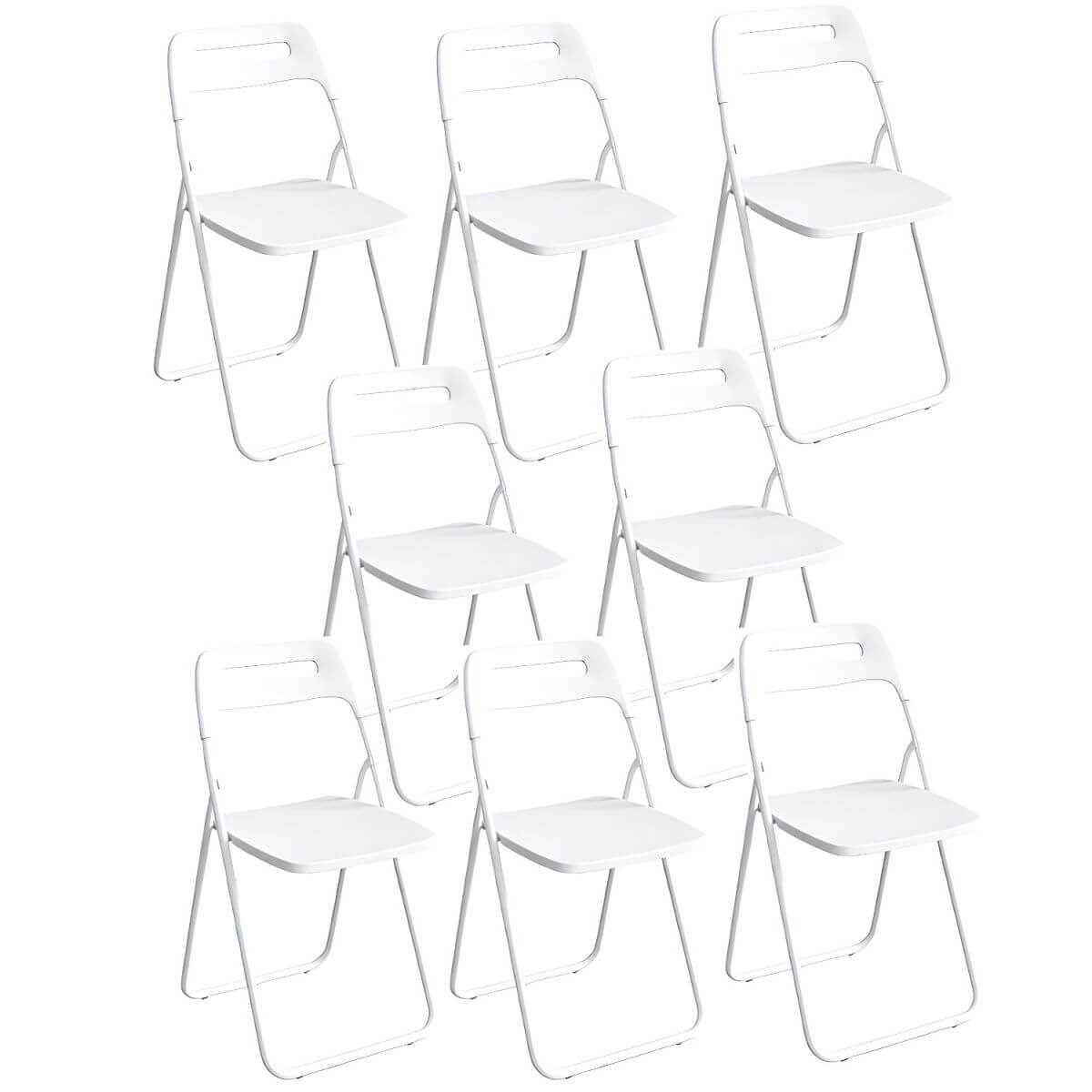 Modern collapsible open back side chair made of plastic and acrylic, ideal for kitchen and dining areas