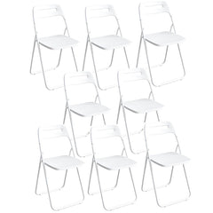 Collapsible Open Back Side Chair with Plastic & Acrylic Material - Modern Kitchen & Dining Dining Chairs