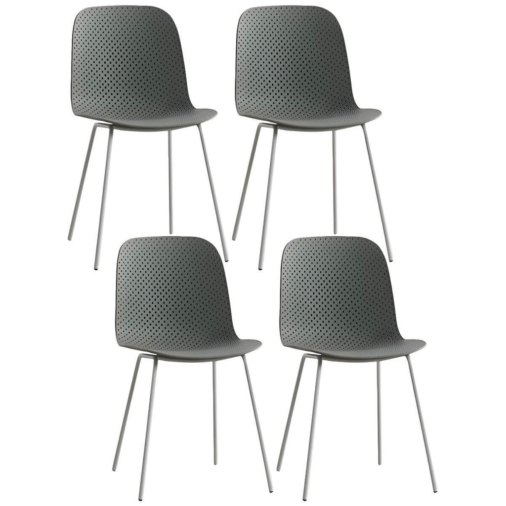 Scandinavian stackable kitchen chair with plastic and acrylic seat and metal legs