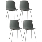 Scandinavian stackable kitchen chair with plastic and acrylic seat and metal legs
