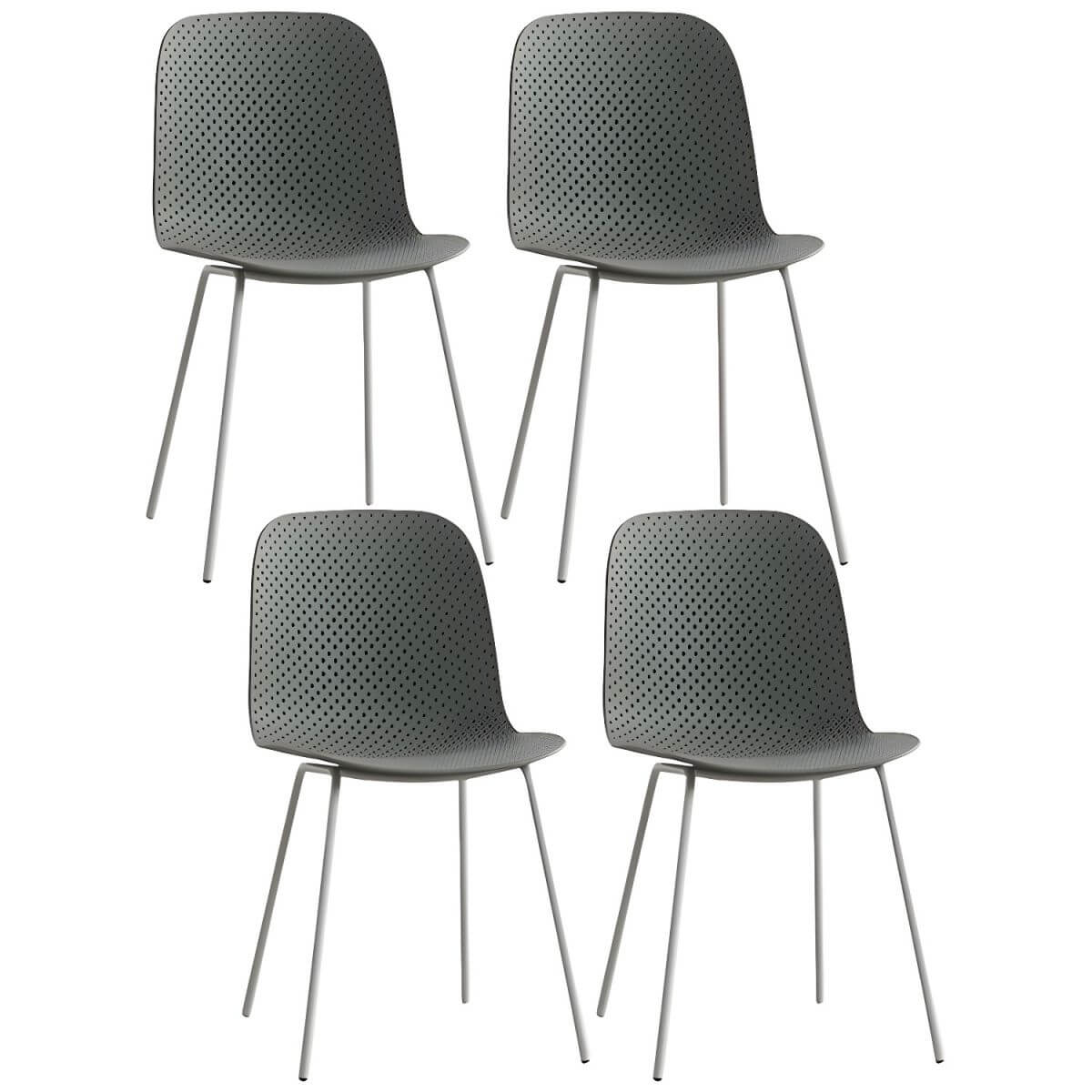 Scandinavian stackable kitchen chair with plastic and acrylic seat and metal legs