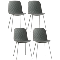 Scandinavian Stackable Plastic & Acrylic Kitchen & Dining Chair with Metal Legs Dining Chairs