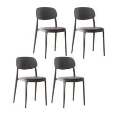Plastic Scandinavian Living Room Side Chair Matte Finish Open Back Dining Chair Dining Chairs