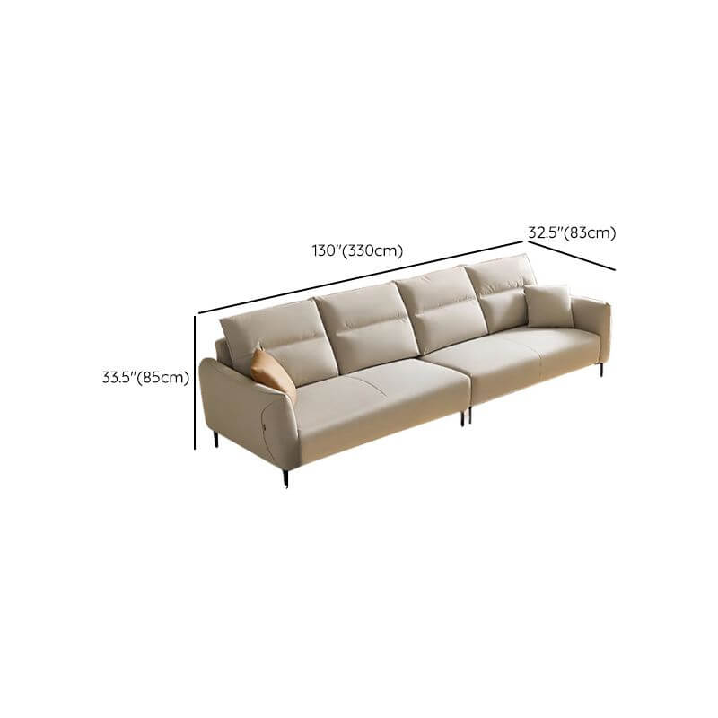 Straight sofa recliner with left-hand facing and round arms, made of polyester blend fabric