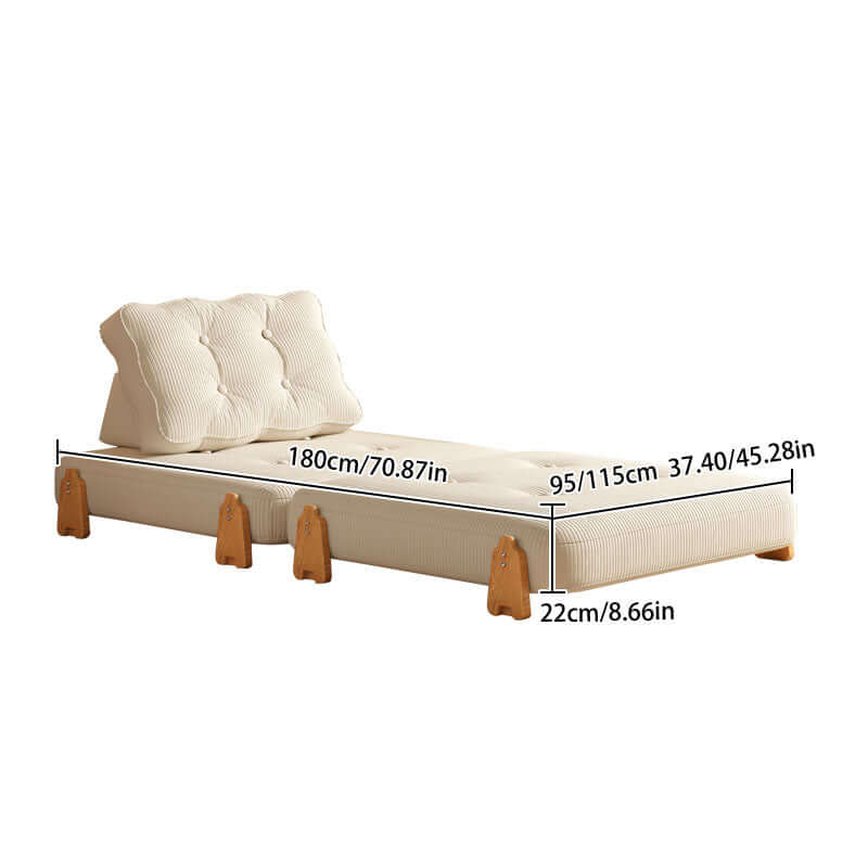Modular floor sofa bed that folds, convertible for sitting or sleeping comfortably