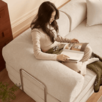 Elegant soft velvet 3-seater sofa bed with modern design and easy maintenance