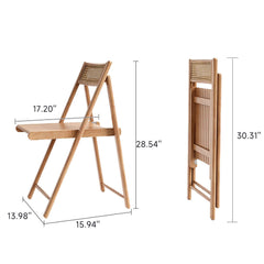 Foldable Solid Wood Dining Table and Chairs Set with Storage Space