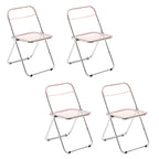 Scandinavian style dining chair with silver metal legs and plastic acrylic seat