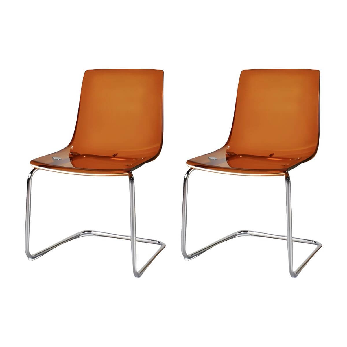 Scandinavian style low back side chair made of plastic and acrylic, ideal for kitchen and dining areas