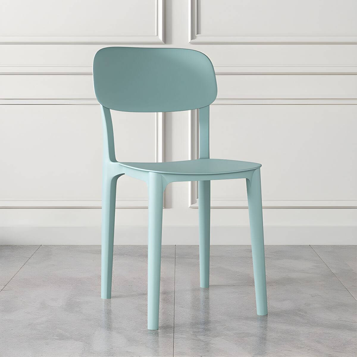 Stackable Nordic acrylic dining chair with backrest and acrylic legs