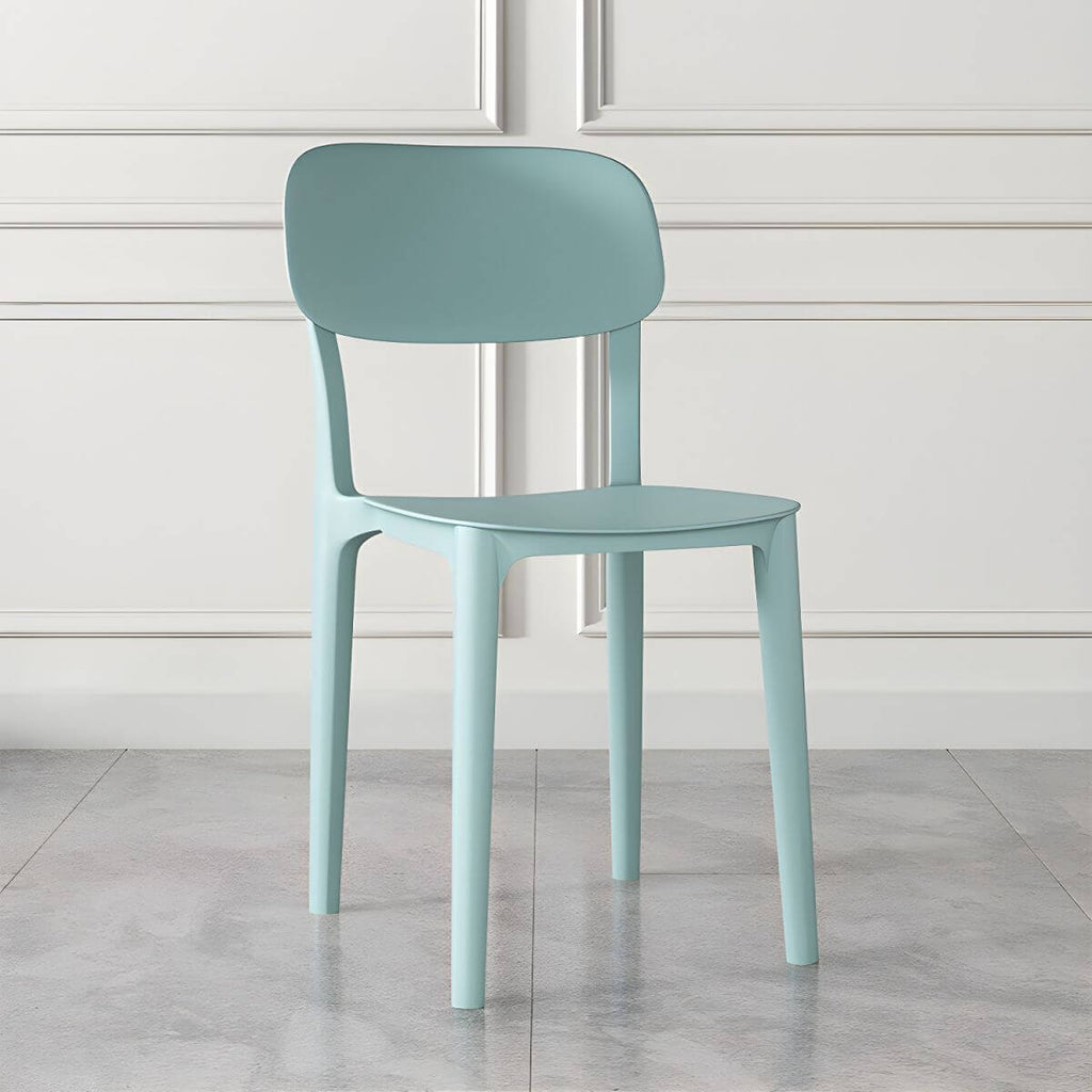 Stackable Nordic acrylic dining chair with backrest and acrylic legs