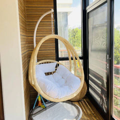Aluminum Porch Swing with Stand, Includes Cushions, Chain, and Stand Porch Swings