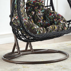Tropical Upholstered Porch Swing with Stand and Metal Chain, Stand Included Porch Swings
