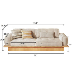 Velvet Sofa Combinable Multi-seater Bottom Drawer Design