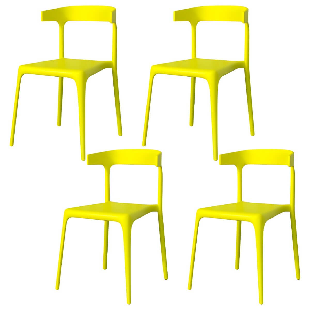 Stackable Nordic acrylic dining chair with backrest and acrylic legs