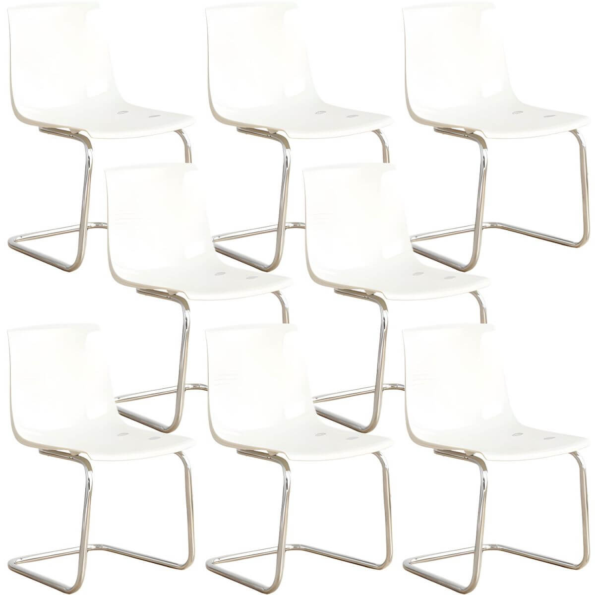 Scandinavian style plastic and acrylic non-upholstered side dining chair