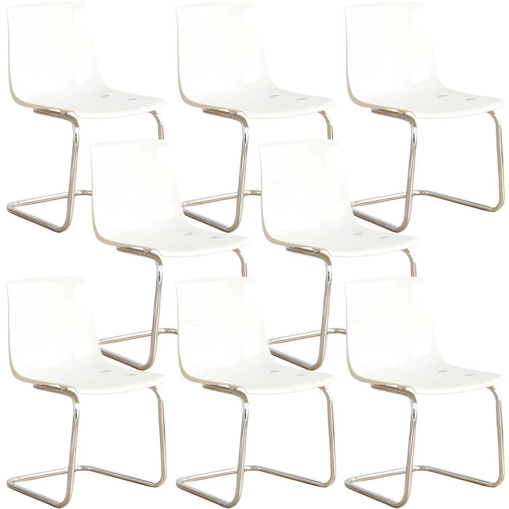 Scandinavian style plastic and acrylic non-upholstered side dining chair