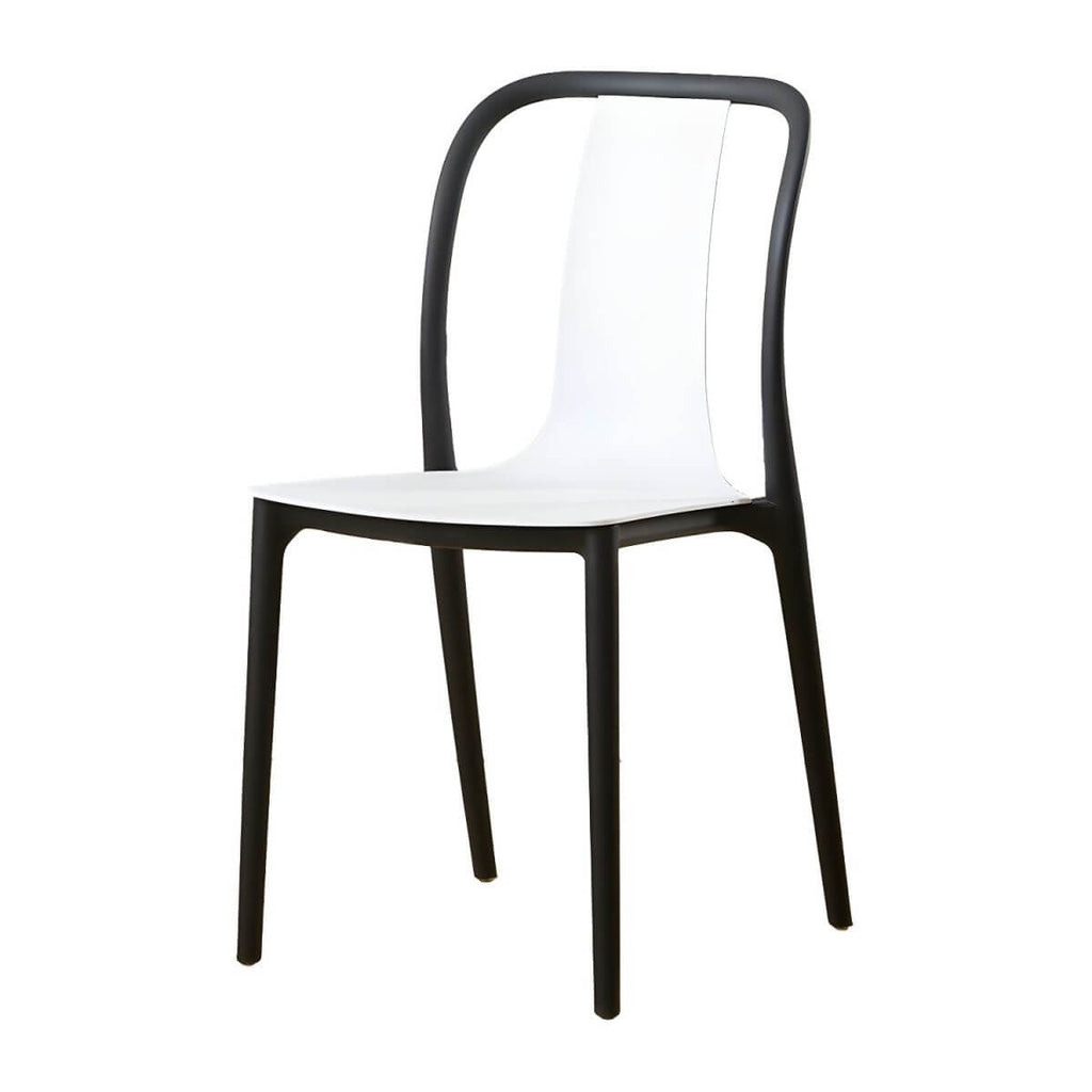 Low-back plastic and acrylic side chair with modern style for kitchen and dining areas