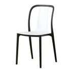 Low-back plastic and acrylic side chair with modern style for kitchen and dining areas