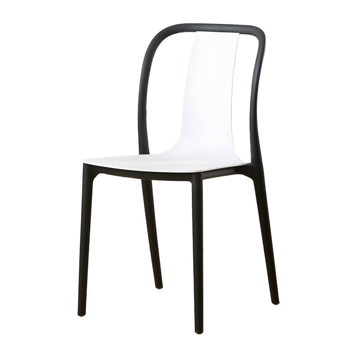 Low-back plastic and acrylic side chair with modern style for kitchen and dining areas