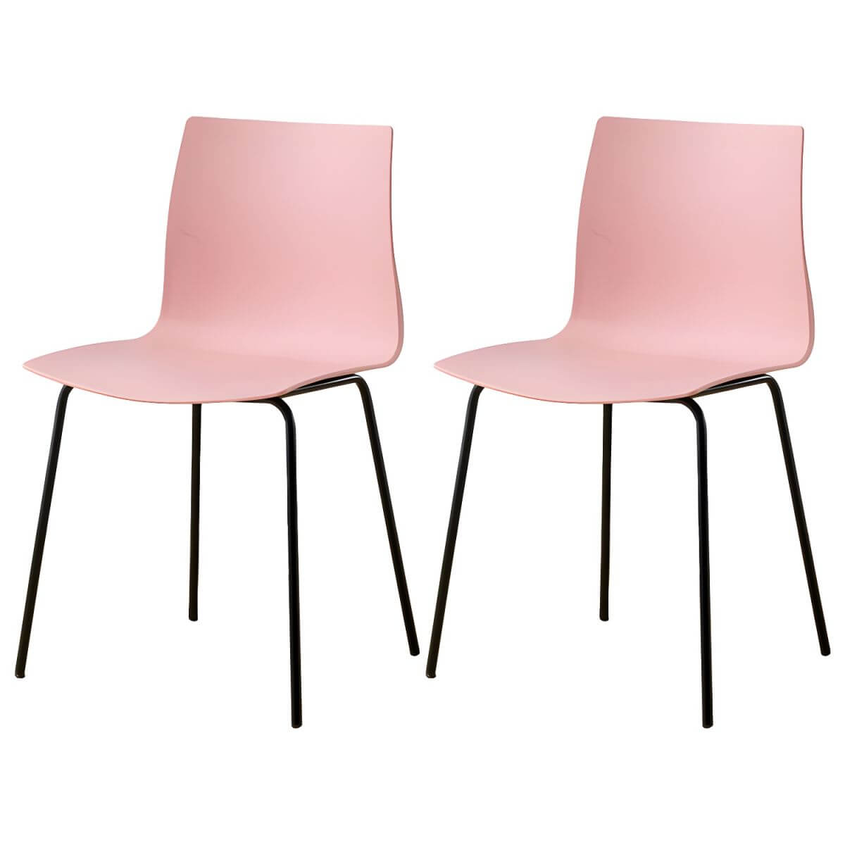 Modern plastic and acrylic side chair with metal legs, ideal for kitchen and dining rooms