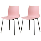 Modern plastic and acrylic side chair with metal legs, ideal for kitchen and dining rooms