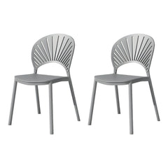 Scandinavian Style Plastic & Acrylic Side Chair with Low Back for Kitchen & Dining Dining Chairs