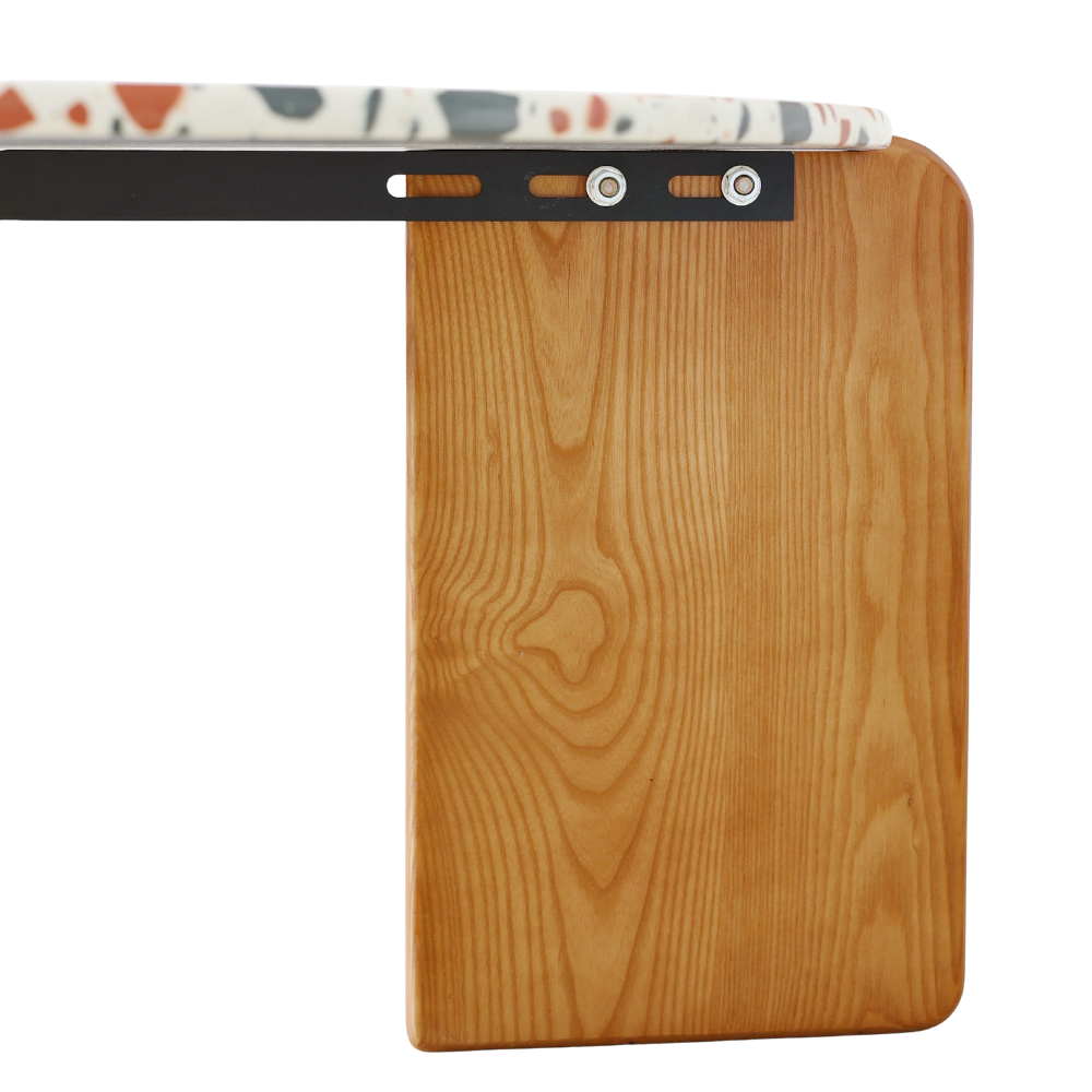 Nordic-Inspired Terrazzo Coffee Table - Unique Round Design with Quality Wooden Legs Secondary image