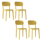 Stackable Nordic acrylic dining chair with backrest and acrylic legs