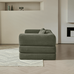 78.7'' Compress Upholstered Convertible Sofa Bed with Corduroy Fabric