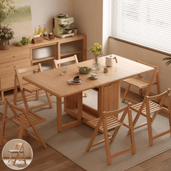 Space-Saving Multi-Purpose Folding Dining Table with Storage