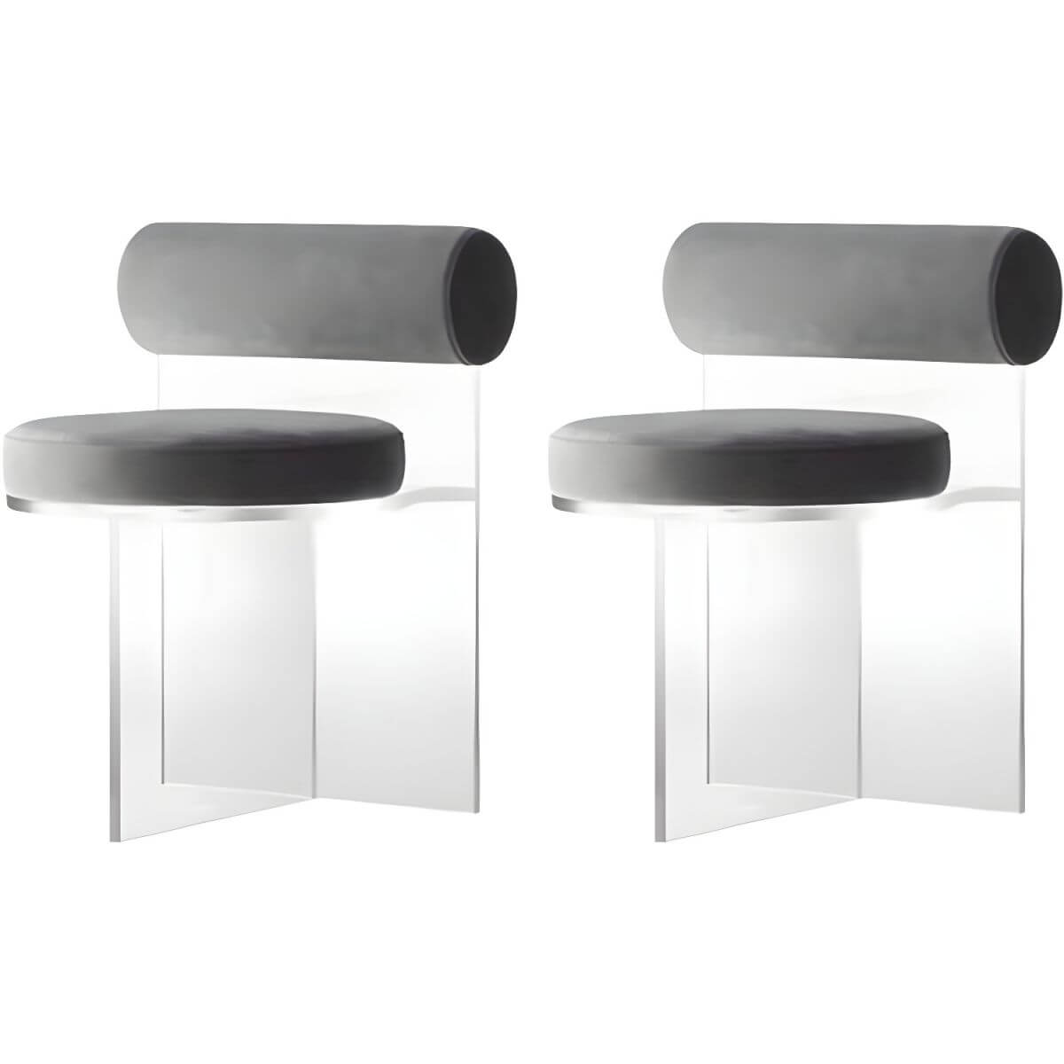 Acrylic contemporary dining chair with solid back, perfect for modern dining rooms