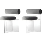 Acrylic contemporary dining chair with solid back, perfect for modern dining rooms