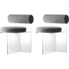 Contemporary Solid Back Dining Chair Acrylic Side Chair for Dining Room Dining Chairs