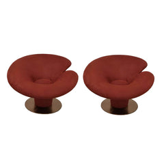 Modern Papasan Chair in Linen Blend Upholstery with Reclining Feature and High-Back Accent Chairs