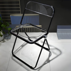 Contemporary Acrylic Open Back Folding Armless Chair for Dining Room Dining Chairs