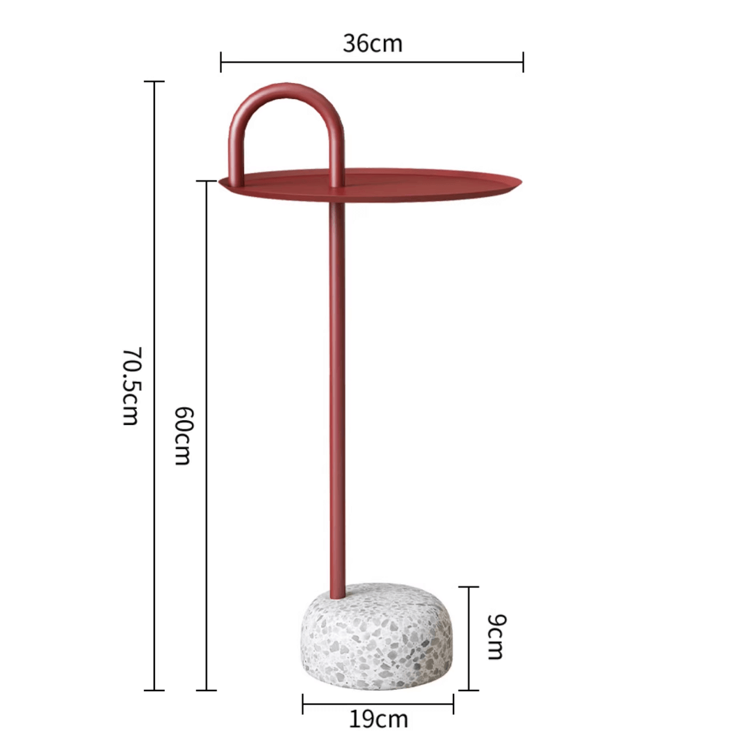 Terrazzo side table with easy-move design and eco-friendly coating for modern living