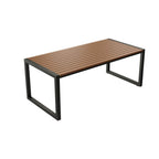 Cocoa color modern patio dining set with laminate tabletop, UV-proof, available in 5 or 7 pieces