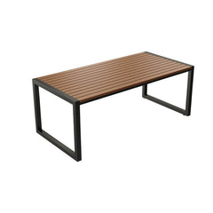 Modern Simple Style Patio Dining Set with Chair, Laminate Table Top, Available in 5/7-piece, Cocoa Color, UV-proof, Rectangular/Square Shape Patio Dining Sets